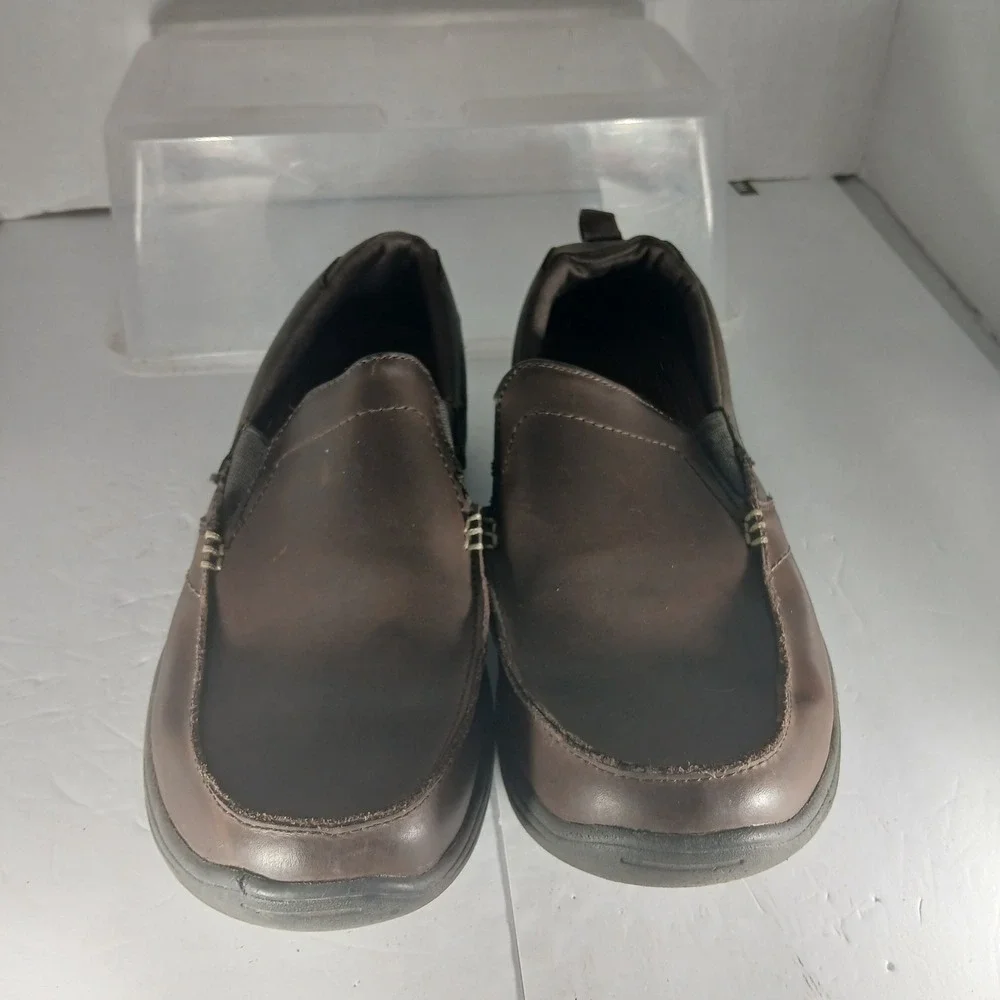 Skechers Relaxed Fit Loafers 9 Dark Brown Leather Air-Cooled Memory‎ Foam 56298